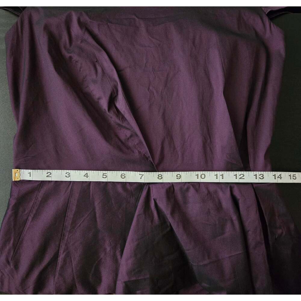 Byron Lars Beauty Mark Cocktail Dress Size 8 Plum Taffeta Peplum Sheath Glam - Picture 10 of 13